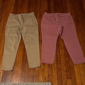 New Directions Salmon and Khaki Pants Bundle